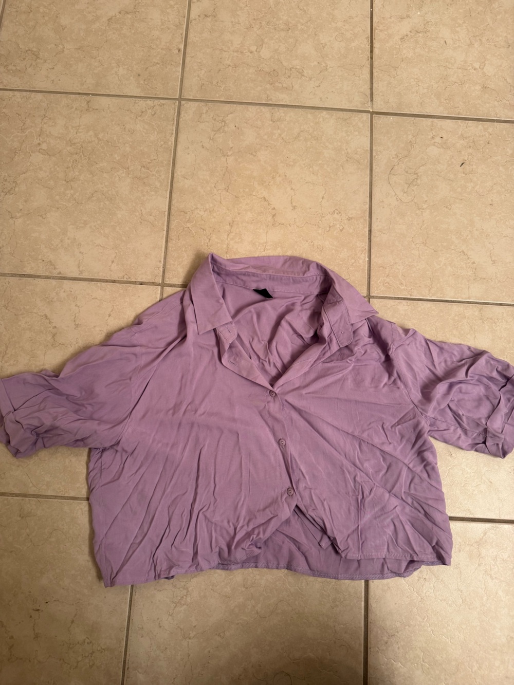 SHEIN Lilac Button-Up Top